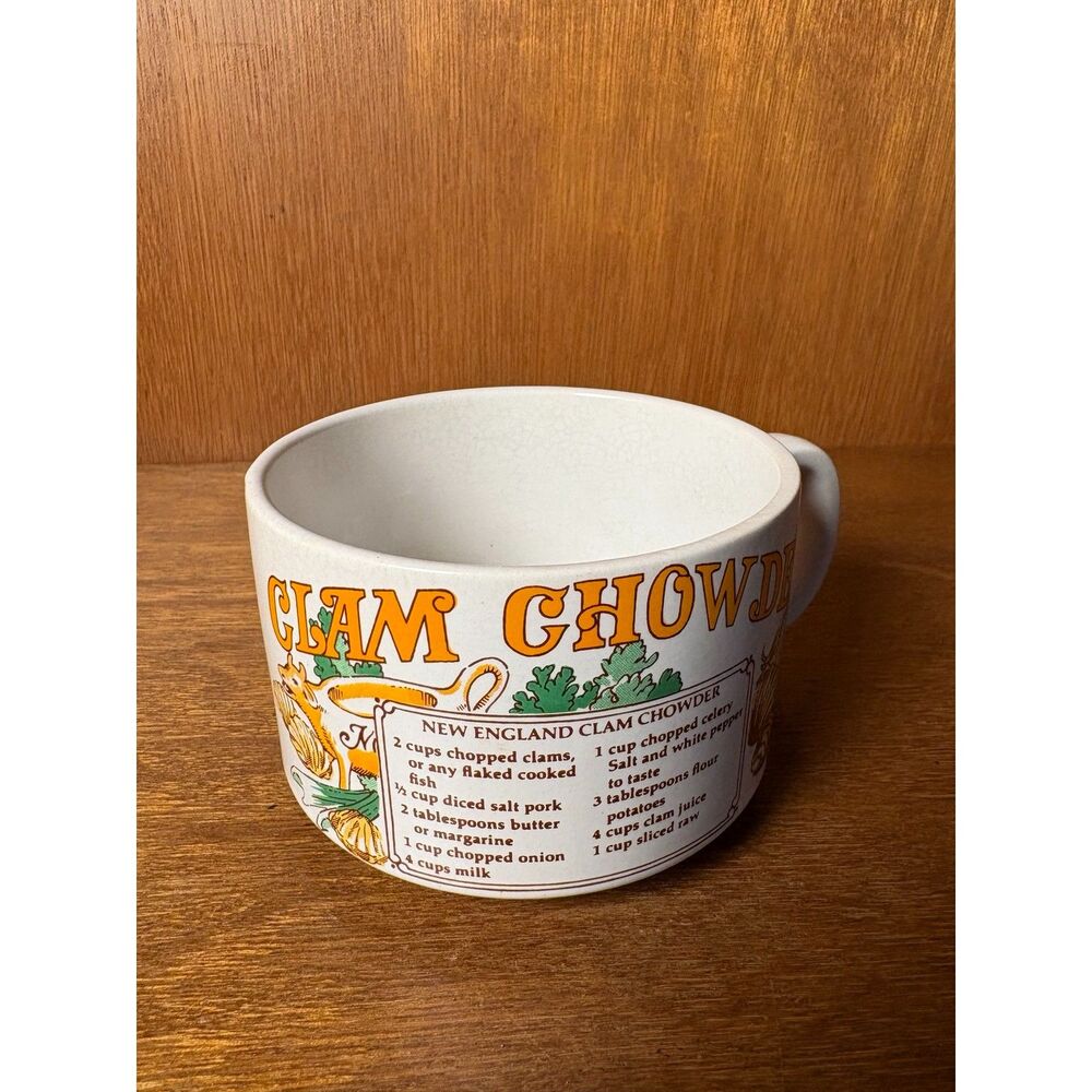 1970s VTG Recipe Soup Mugs Set of 4 French Onion Clam Chowder Split Pea Mushroom - Picture 13 of 15